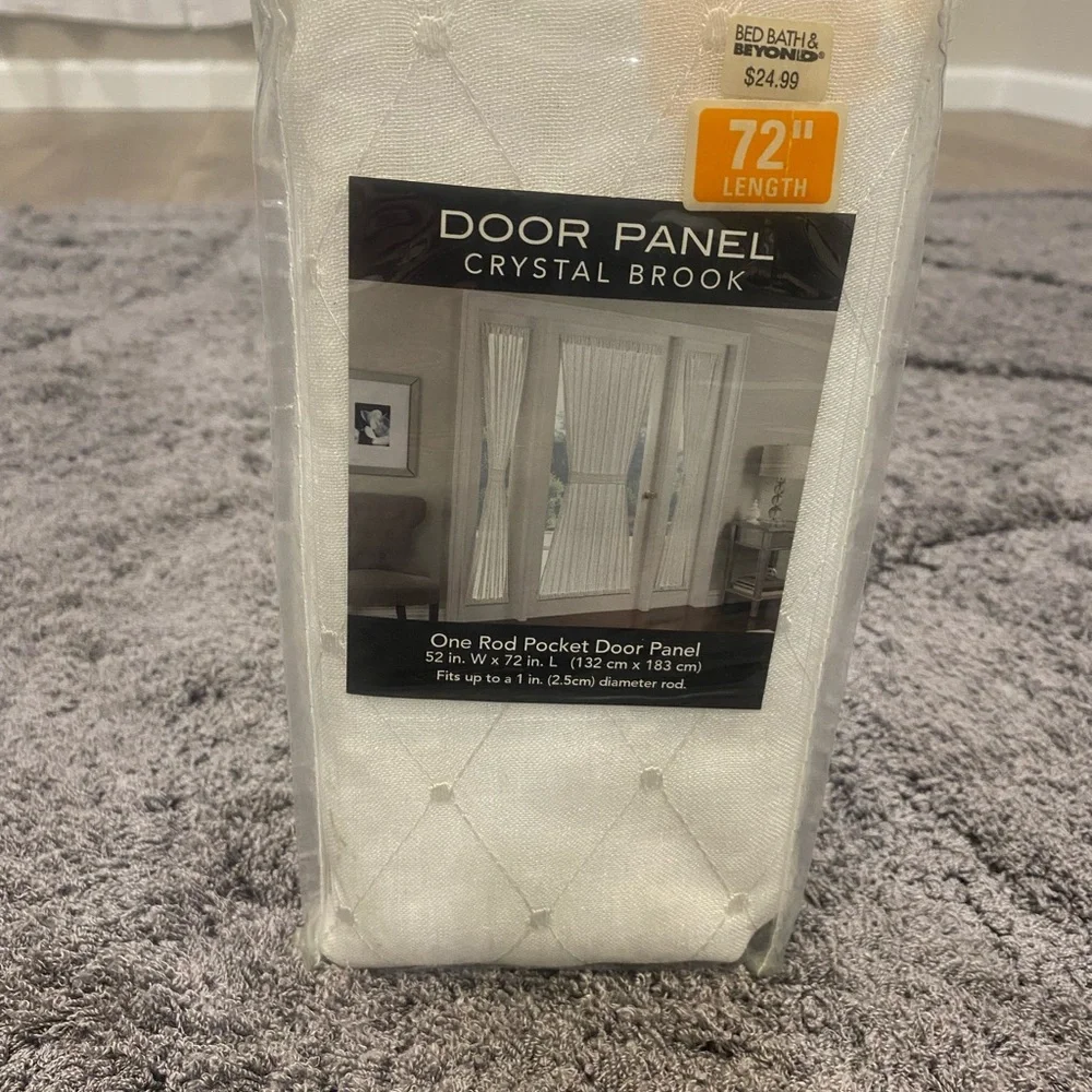 White Door Panel Curtain - One Rod Pocket